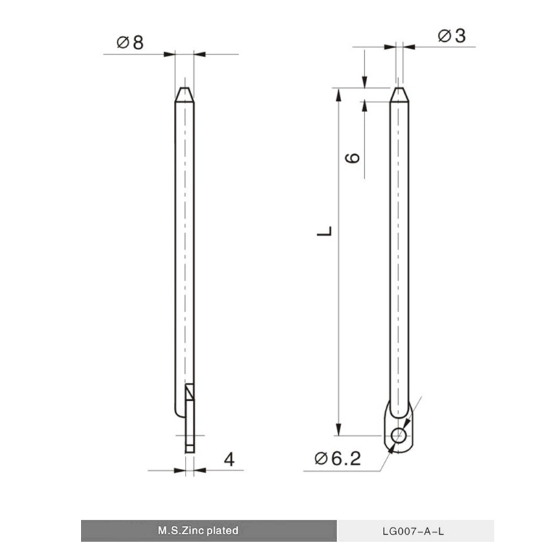 Electrical Cabinet Zinc Plated Round Rod