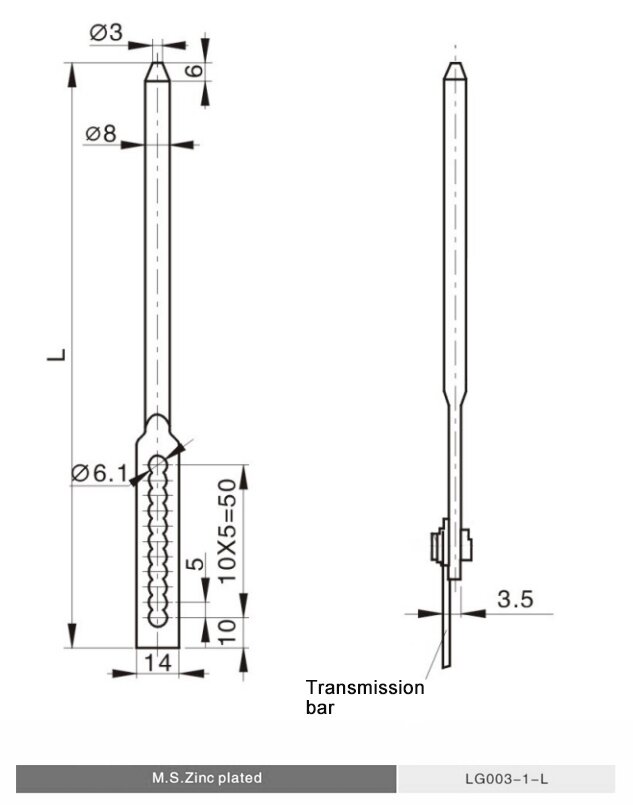 Enclosure Door Round Rod Adjustment Height