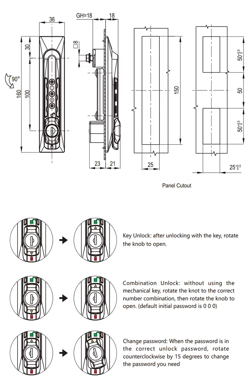 3 Digit Combination Swing Handle Lock